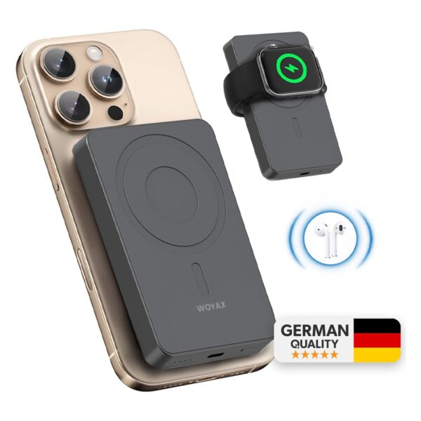 Woyax All In Magsafe Powerbank 10.000MAH 20W Hızlı Taşınabilir Şarj Cihazı Saat Kulaklık iPhone Android
