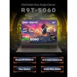 Game Garaj Slayer R9T-5060 C7 AMD Ryzen 9 8945HX 16GB 1TB SSD RTX5060 Freedos 16" Taşınabilir Bilgisayar - Görsel 2