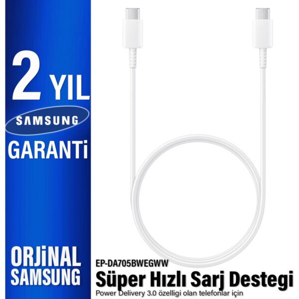 Samsung Type-C Şarj Kablosu 25W - 45W Süper Hızlı Şarj - 100W Hızlı Şarj Orjinal Samsung Türkiye Garantili