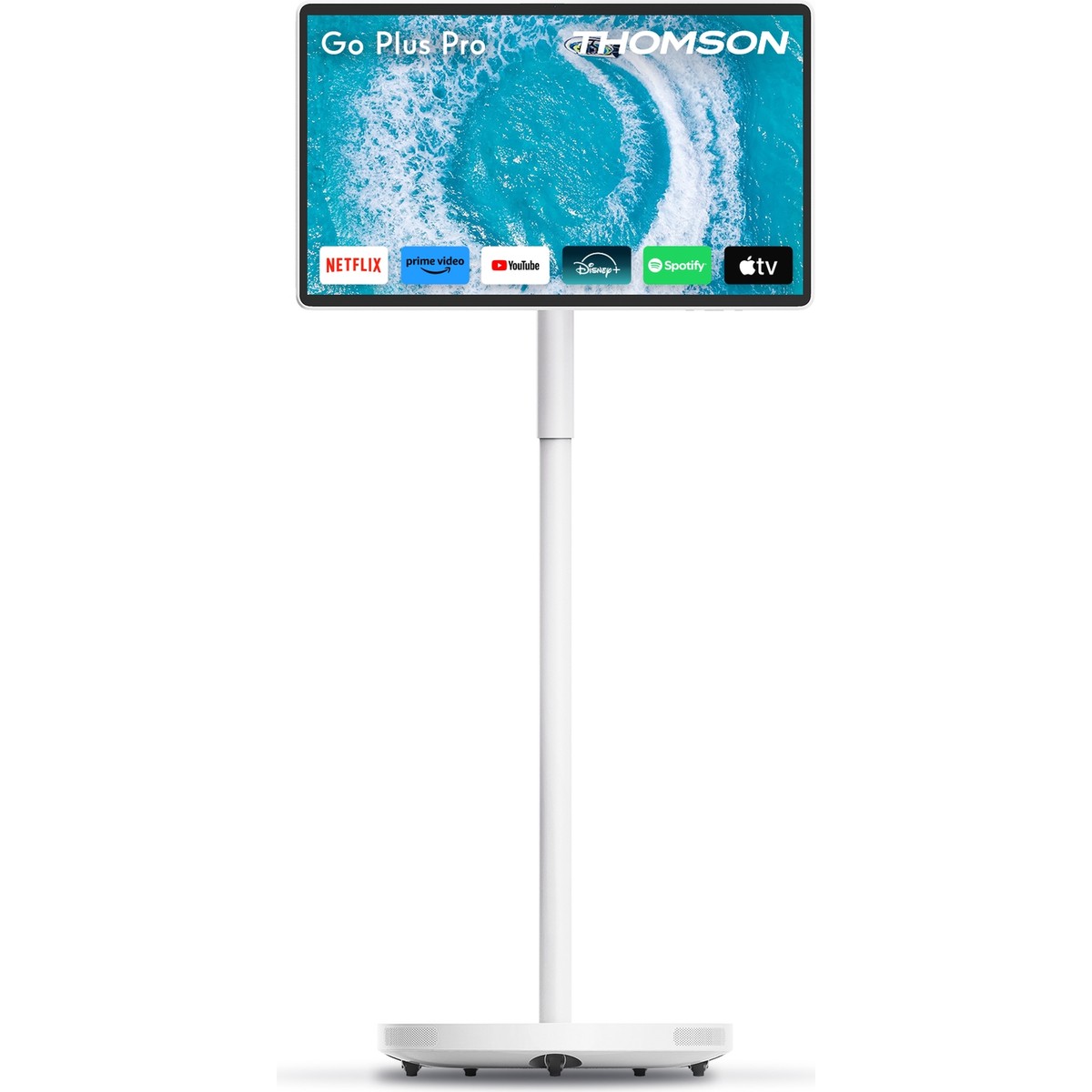 THOMSON Go Plus Pro 27 İnç (69 cm) 4K UHD Akıllı Dokunmatik Ekran, Android İşletim Sistemli, Sesli Kontrol, 9000 mAh Batarya, 5 MP Kamera, Dahili Subwoofer, Wi-Fi 6, Bluetooth ve Taşınabilir