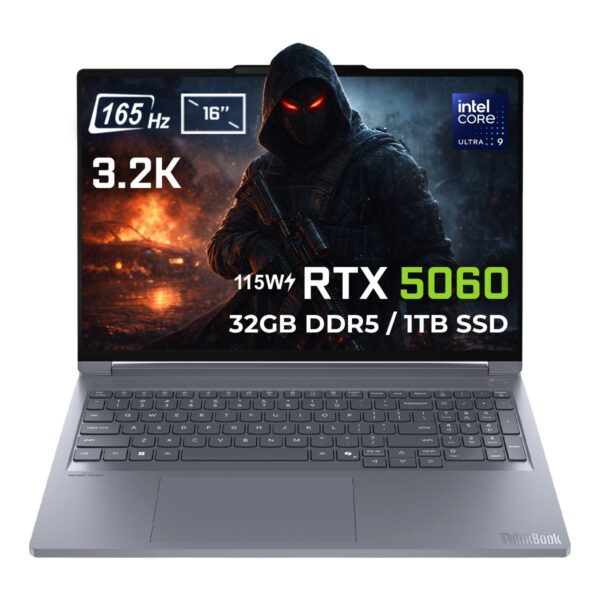 Lenovo ThinkBook 16p G6 IAX Intel Core Ultra 9-275HX 32GB DDR5 1TB SSD RTX 5060 8GB 115W 16 inç 3.2K 165Hz IPS FreeDos Gaming Laptop (21R0001JTX)