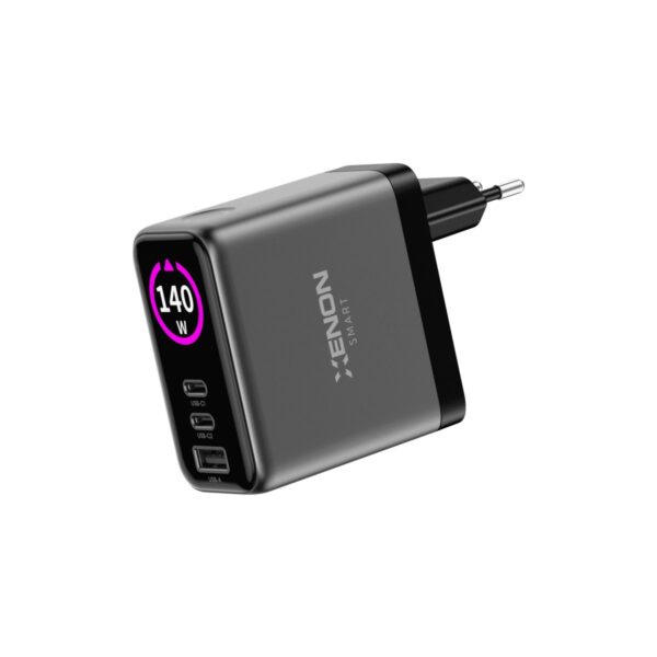 Xenon Smart Hızlı Şarj Adaptörü | 140W Gan, 2x Usb-C & Usb-A Çıkışı, Pd Pps, Dijital Ekran (X6415)