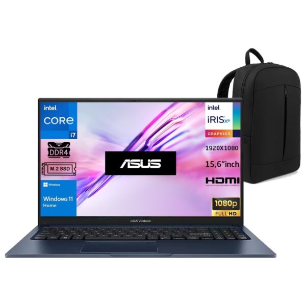 Asus Vivobook 15  Core 7 150U 24 GB-512 GB Ssd-15.6'' Windows 11 Pro X1504VA-BQ5456 Snertech Çanta