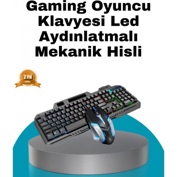 MiraLive Mekanik Oyuncu Seti – LED Işıklandırma ve Ergonomik Mouse
