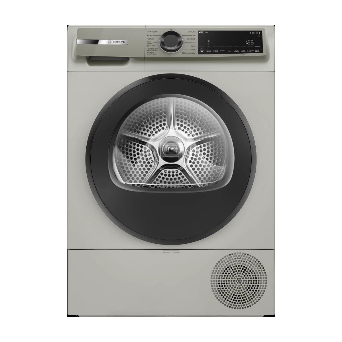 Bosch WQJ2420XTR Isı Pompalı Kurutma Makinesi 9 kg Gümüş Serie 6 Enerji Sınıfı E Nem Sensörü ile