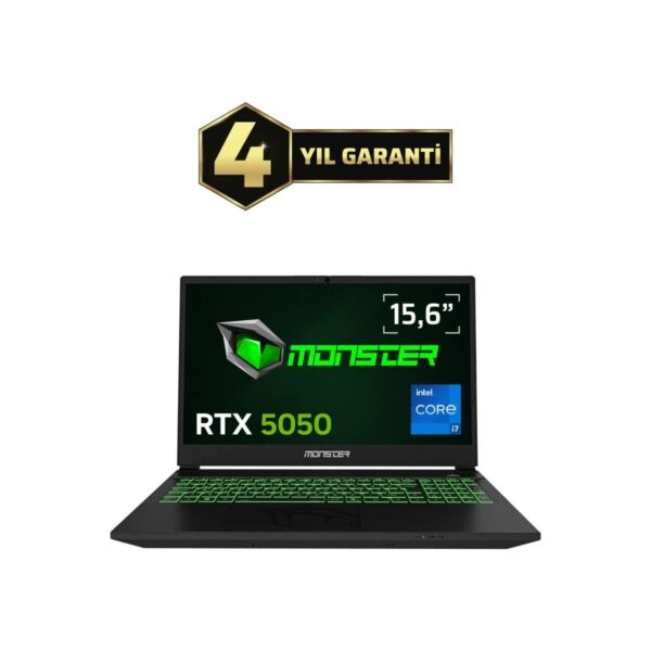 Monster Abra A5 V22.1.14 Intel Core i7 13620H 24 GB RAM 1 TB SSD 8 GB RTX 5050 FreeDOS 15,6" FHD 144 Hz Oyun Bilgisayarı