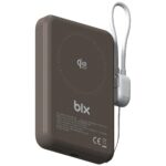 Bix PB121 Qi2.2 Sertifikalı 25W Kablosuz Magsafe PD 3.0 10000mAh Semi-Solid State Powerbank Dahili USB-C Kablolu Taşınabilir Hızlı Şarj Cihazı Kahverengi