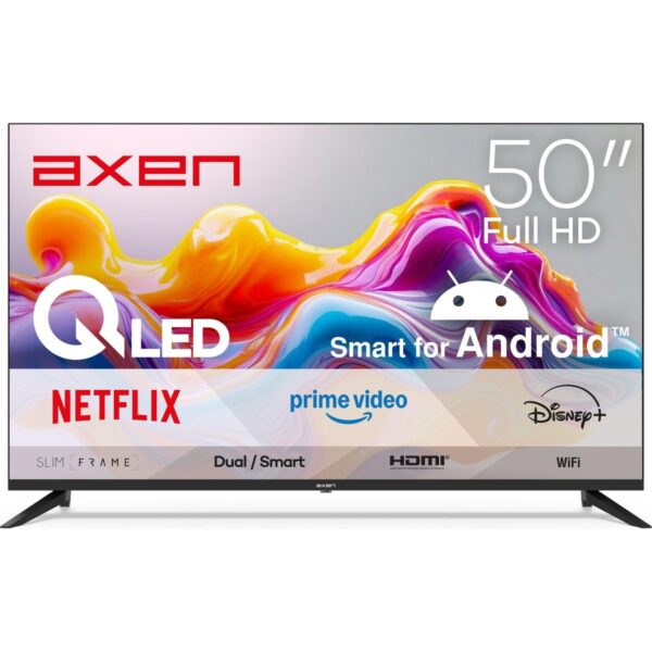 Axen AX50QFPRL-A14S 50" 126 Ekran Uydu Alıcılı Full Hd Android Smart QLED Tv - Siyah