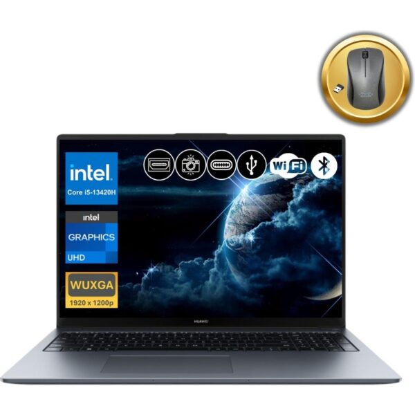 Huawei Matebook D16 I5-13420H 16GB Ram 512GB SSD 16" Fhd IPS Freedos Notebook+Mouse (MCLG-W5651 A13)