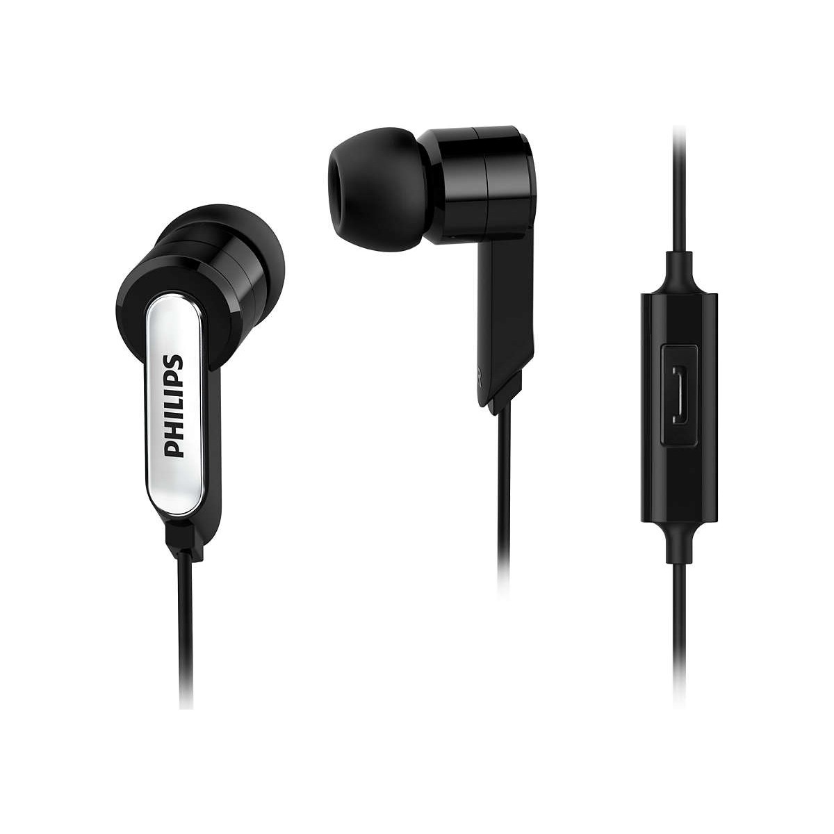 Philips SHE1405BK Siyah Kablolu Kulak İçi Mikrofonlu Kulaklık - Stereo Kulaklıklar için Müzik