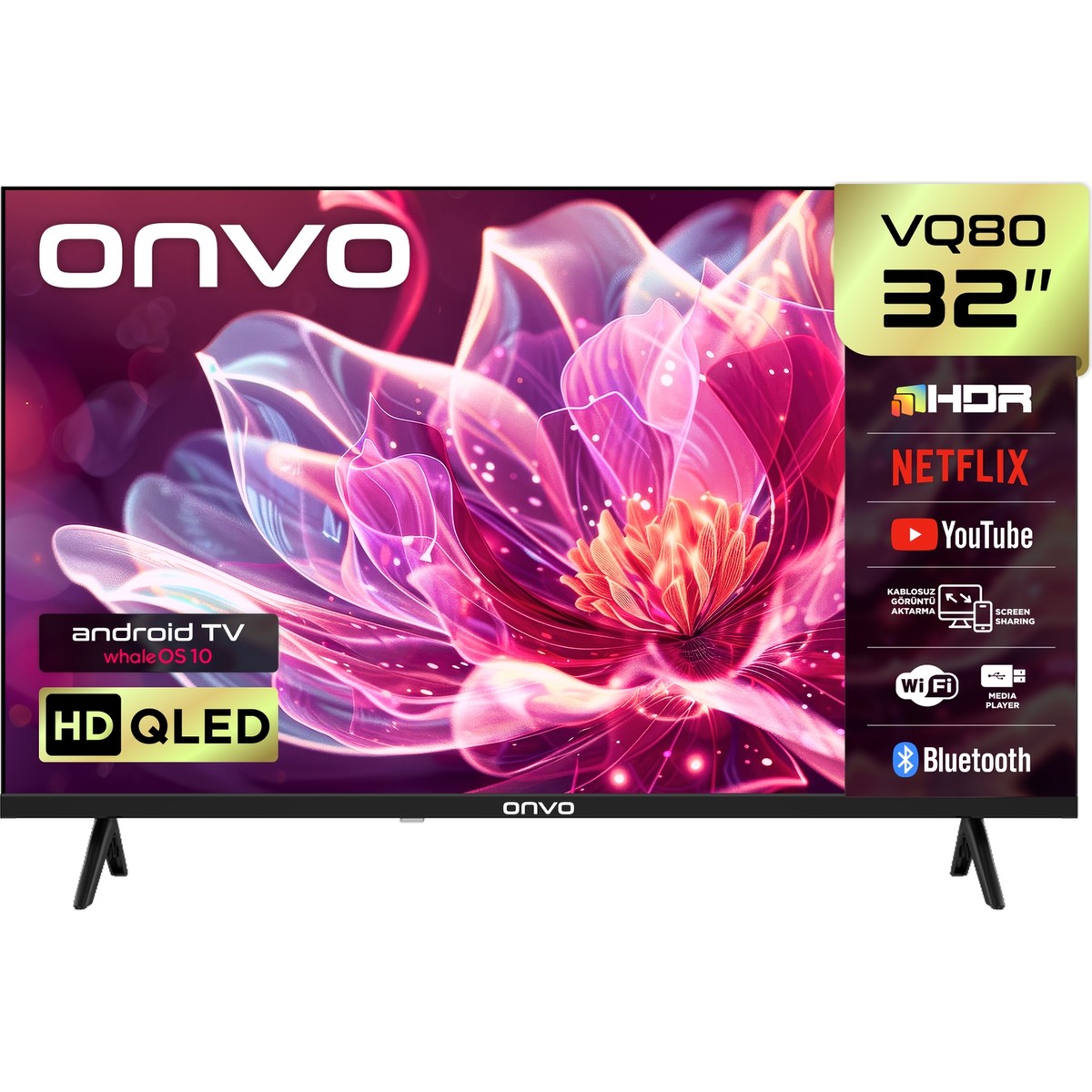 Onvo 32VQ80F3HA 32'' 82 Ekran Uydu Alıcılı Hd Ready Whaleos QLED TV