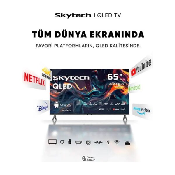 Skytech Q65ST3405 4K Ultra Hd 65" 165 Ekran Uydu Alıcılı Smart QLED Tv