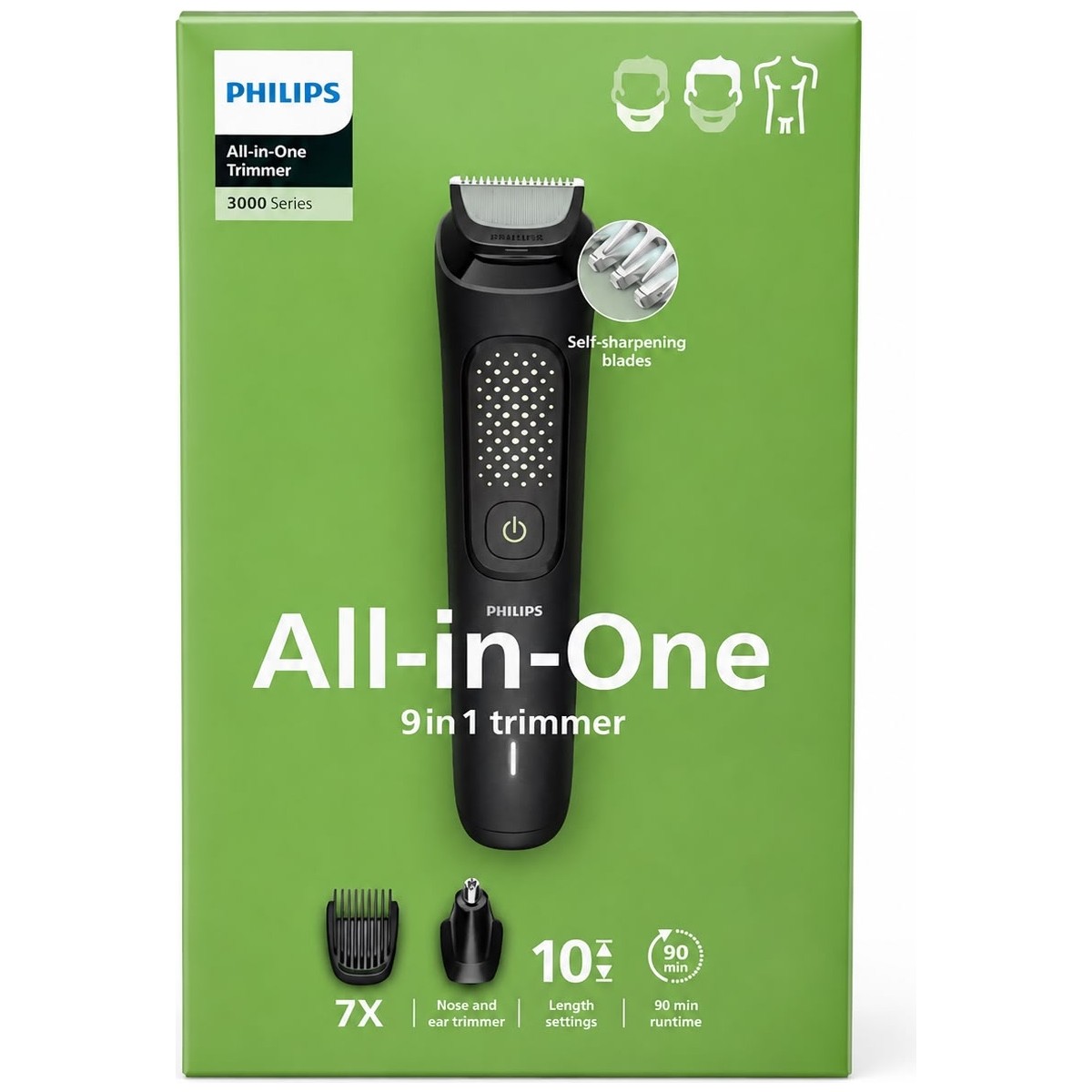 Philips All-In-One Trimmer 3000 Serisi 9'u 1 Arada Erkek Bakım Seti Şarjlı Sakal Vücut Burun Kulak Tıraş Makinesi