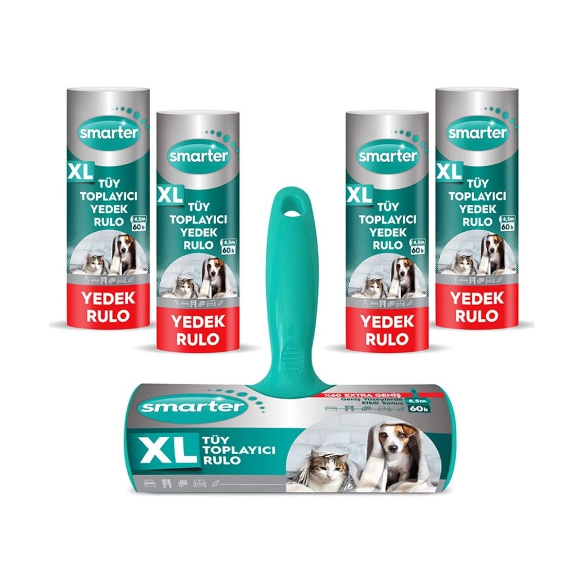 Smarter Xl Tüy Toplayıcı Rulo + 4 Yedek Rulo