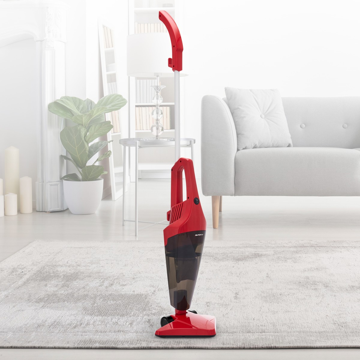 Sunny Rossa Mini Pratik Dikey Süpürge - Ergonomik Tasarım ve Tüm Yüzeyler İçin Üçgen Süpürme Aparatı ile 0.75 Lt Toz Haznesi