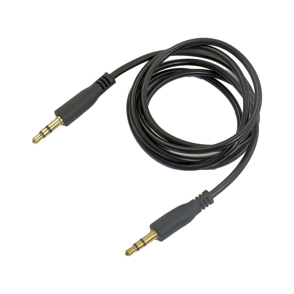 Aux Ses Kablosu 1m Siyah 3,5Mm Stereo Jaklı Gold Altın Uçlu Dayanıklı Tasarım