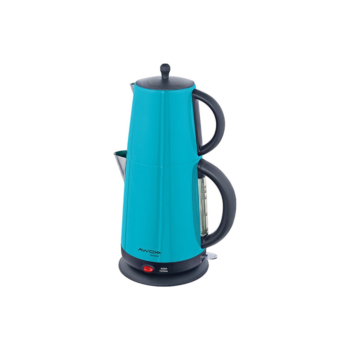 Awox Demplus 1 Litre Kapasiteli Mavi Çelik Çay Makinesi Hızlı Demleme ve Enerji Tasarruflu