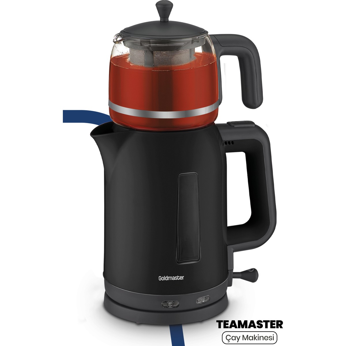 GoldMaster Teamaster 2200W BPA Free Sağlığa Uygun Cam Demlikli Çay Makinesi ve Su Isıtıcısı