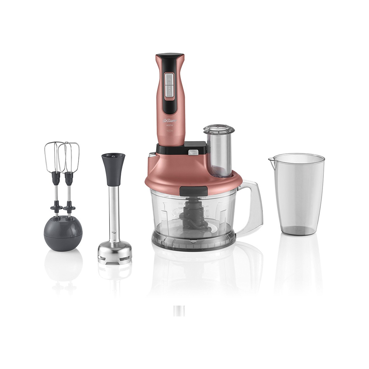 Arzum Hestia 1500W Çoklu Set Blender - 1,5 Lt Doğrayıcı, 800 ml Ölçü Kabı, Buz Kırma ve Turbo Fonksiyonu ile