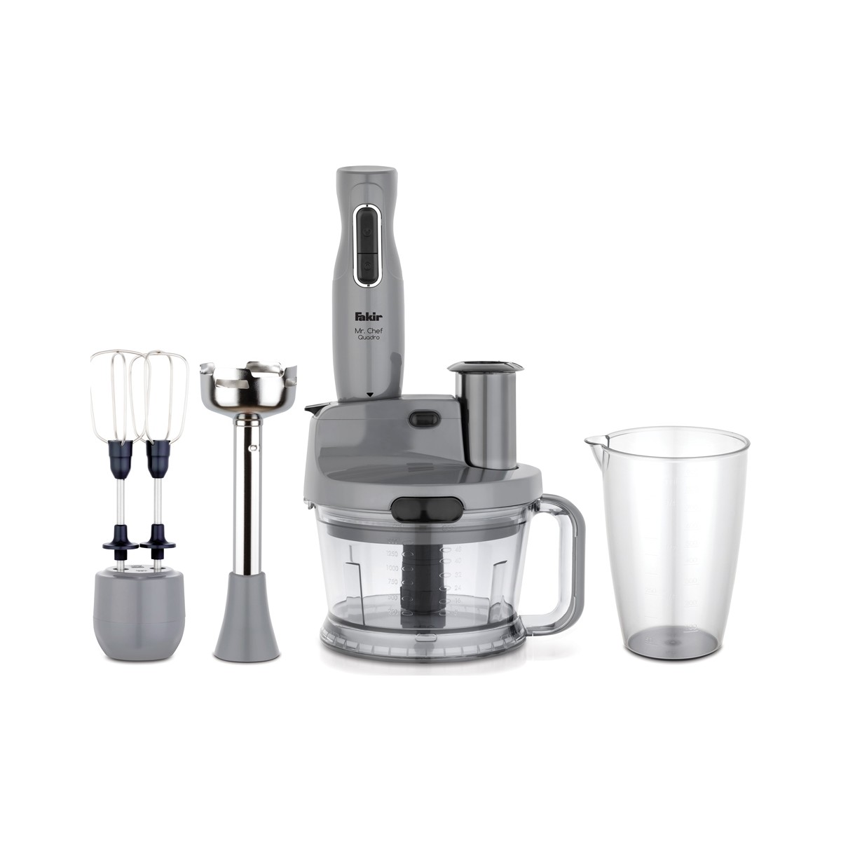Fakir Mr Cheff Quadro Çoklu Set Grey 1000 W Güçlü Blender 990 ml Kapasite ile Öğütme Fonksiyonu