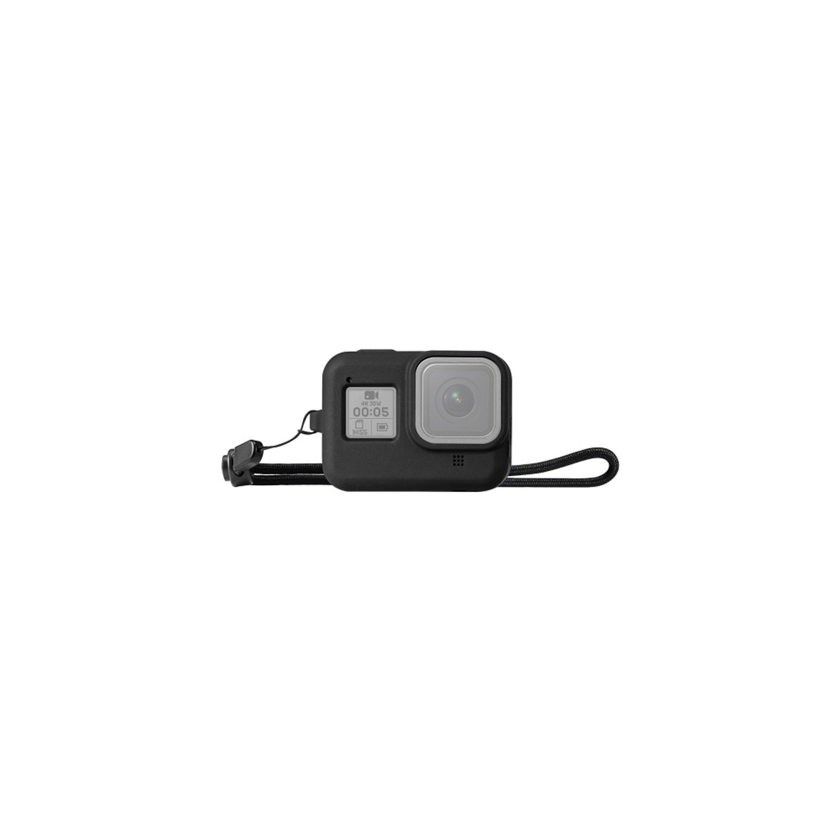 Puluz PU428B Gopro Hero8 Uyumlu Silikon Koruma Kılıfı+Wrist Strap AL-32889 Siyah