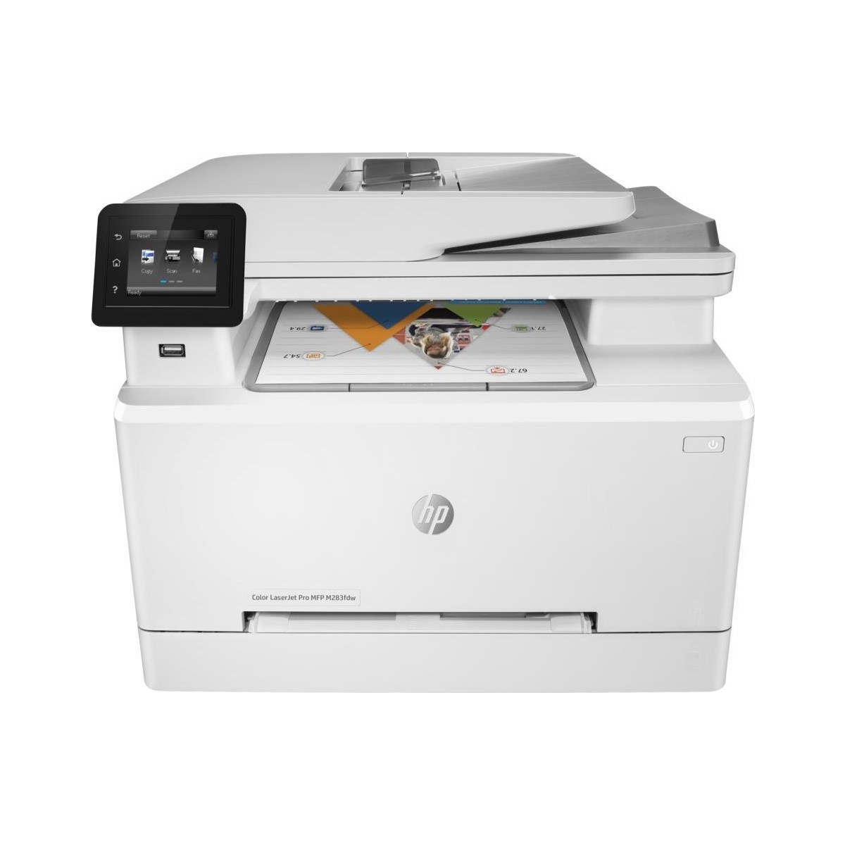 HP Color LaserJet Pro MFP M283fdw Yazıcı, Baskı, fotokopi, tarama, faks, Ön USB'den baskı,  Çift taraflı baskı; 50 yapraklık kıvrımsız ADF, 7KW75A  ORJINAL TONERLİ HP TÜRKİYE GARANTİLİ